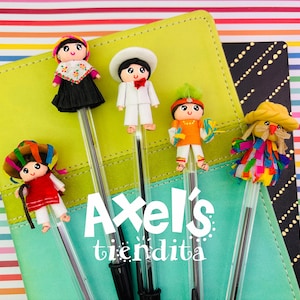 Stylo fait main à Oaxaca : Stylo à bille folklore mexicain