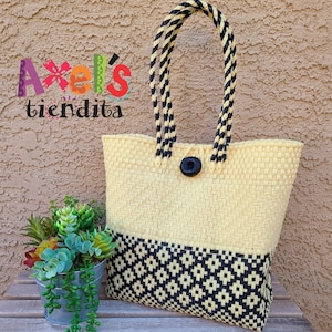 Mexican Beach Bag - Recycled Plastic - Bolsa de Plástico Reciclado - Mexican Tote - Handwoven Mexican Bag - Eco Friendly Bag - Teacher Bag