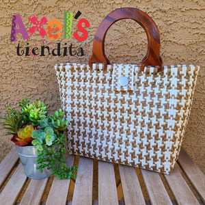 Recycled Plastic Handbag - Mexican Bag - Craft Bag - Mexican Tote - Eco-Friendly Handwoven Mexican Bag