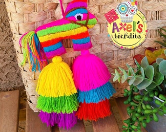 Piñata Mexican Tassel for Bags - Mexican Piñata Pom Pom - Tassel Pom Pom - Fiesta Mexican Pom Pom Tassel - Boho Heart Tassel