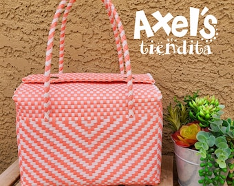 Handwoven Mexican Tote Bag: Recycled Plastic Beach Bag