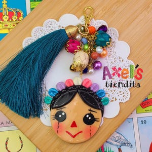 Lele Doll Mexican Keychain - Llaveros - Lele Keychain - Mexican Tassel Keychain - Beaded Tassel Keychain