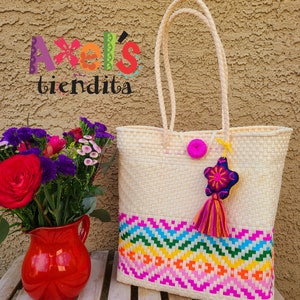 Recycled Plastic Handbag - Mexican Bag - Craft Bag - Bolsa de Plástico Reciclado - Mexican Tote - Eco-Friendly Handwoven Mexican Bag