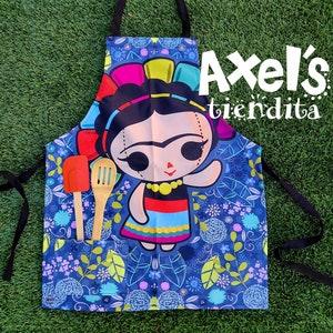 Lele Doll Apron - Mexican Apron - Humorous Apron - BBQ Apron - Mothers Day - Gift Lotería Adult - Carne Asada Apron - La Muñequita Mandil