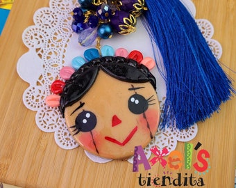 Lele Doll Mexican Keychain - Llaveros - Lele Keychain - Mexican Tassel Keychain - Beaded Tassel Keychain