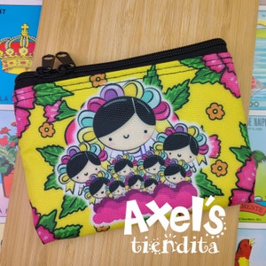 Lele Doll Coin Purse - Mexican Pocket Bag - Handmade Mexican Makeup Bag - Small Toiletry Bag