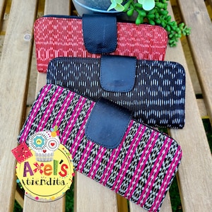 Mexican Rebozo Wallet - Modern Wallet - Leather Wallet - Handmade Wallet - Mexican Wallet - Leather Wallet
