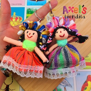 Lele Doll Keychain - Mexican Rag Doll - Otomi Doll Keychain