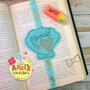 Bookmark - Mermaid at Heart Elastic Bookmark - Mermaid Bookmark - Mermaid Planner Band