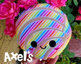 Concha Stuffie - Pan Dulce Plushie - Rainbow Pan Dulce - Rainbow Concha Plushie