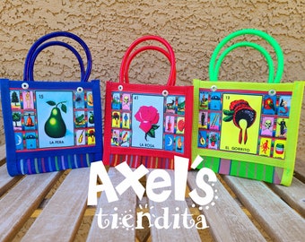 Loteria Mercado Bag - Mexican Mercado Bag - Mini Mesh Bag - Floral Mesh Bag - Candy Fiesta Bag - Fiesta Party Favor