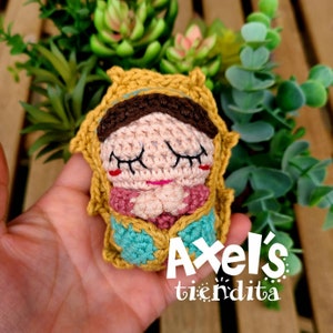 Virgencita Keychain - Crochet Plushie - Amigurumi Virgencita - Virgen of Guadalupe