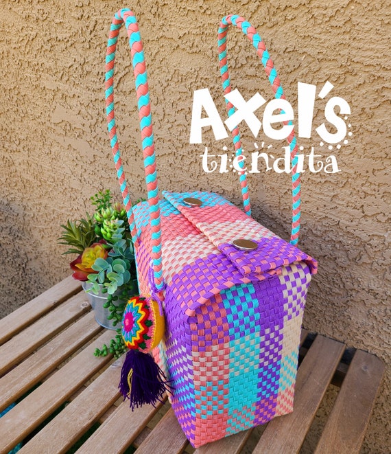 Recycled Plastic Tote Bag Mexican Tote Bag Craft Bag Bolsa de Plastico Reciclado Gym Bag Eco Friendly Handwoven Mexican Bag Etsy