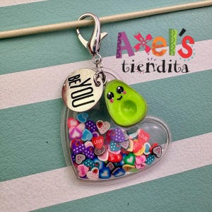 Avokadokonfetti-shakerberlock – Hjärtplaneringstillbehör, TN-dragkedja