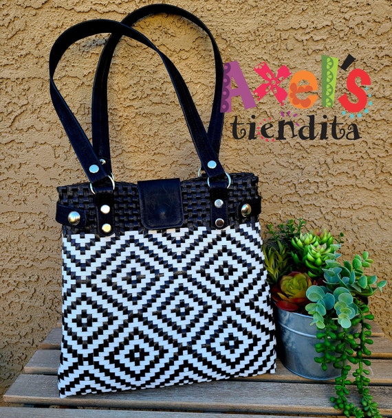 Recycled Plastic Handbag Mexican Bag Craft Bag Bolsa De