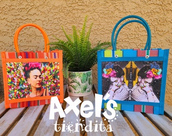 Friducha Small Mexican Mercado Bag - Colorful Plastic Mesh Tote
