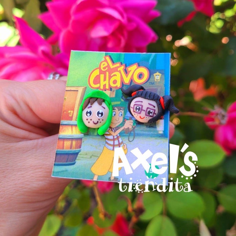 Chavo y Chilindrina Earrings Stud Earrings La Vecindad Polymer Clay Earrings Earrings image 1