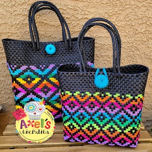 Sac de plage mexicain - Plastique recyclé - Bolsa de Plástico Reciclado - Cabas mexicain - Sac mexicain tissé à la main - Sac écologique - Sac de professeur