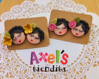 Friduchis Earrings - Stud Earrings - Polymer Clay Earrings - Earrings - Painter Earrings