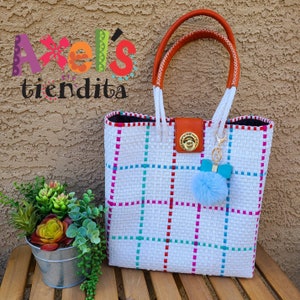 Recycled Plastic Handbag - Mexican Bag - Craft Bag - Bolsa de Plástico Reciclado - Mexican Tote - Eco-Friendly Handwoven Mexican Bag