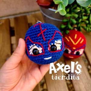 Porte-clés Luchador au crochet - Breloque pour sac à dos Amigurumi Lucha Libre