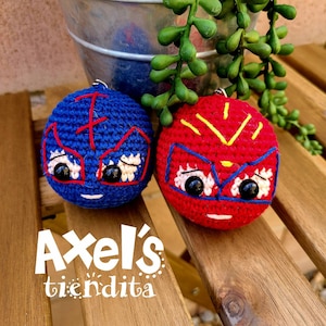 Kawaii Luchador Keychain - Crochet Plushie Keychain - Luchador Amigurumi - Lucha Libre - Wrestling Keychain