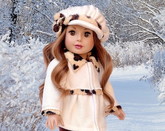 Marshmallow - Doll Clothes Fits 18 Inch Dolls- 4 Piece Doll Outfit - Coat, Hat, Leggings and Boots