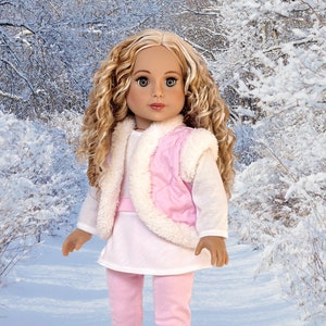 Snowflake - Clothes Fits 18 inch Doll - 4 Piece Outfit - Leggings, Long Sleeve Tunic, Vest and Boots