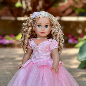 Pretty Pink - 3 Piece Outfit for 18 inch Doll, Necklace and Headpiece - Doll Clothes Fits 18 Inch Dolls
