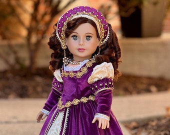 Catherine Parr - OOAK Historical Tudor Style Gown for 18 inch Dolls  (Doll not Included)