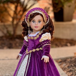 Catherine Parr - OOAK Historical Tudor Style Gown for 18 inch Dolls  (Doll not Included)