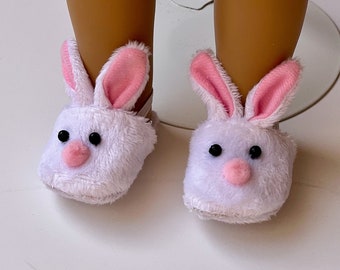 Bunny Slippers - White bunny slippers - Fit 18 inch Dolls