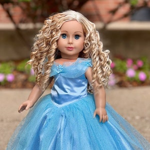 Blue Gown Clothes Fits 18 inch Doll Blue Gown with Silver Slippers image 3