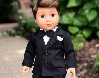 Tuxedo - 5 Piece Tuxedo Set - Clothes Fits 18 Inch Boy Doll