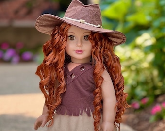 Cowgirl - Clothes Fits 18 inch Doll - 4 Piece Western Outfit - Cowgirl Hat, Skirt, Top and Cowgirl boots