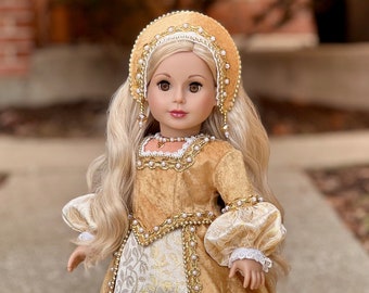 Jane Seymour - OOAK Historic Tudor Style Doll Gown for 18 inch Dolls   (Doll not Included)