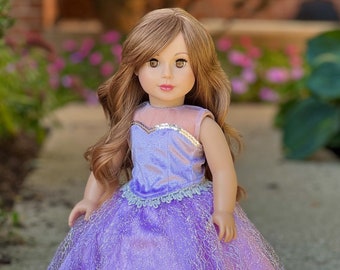 Misty Lilac - 2 Piece Doll Gown - Doll Clothes Fits 18 Inch Dolls