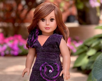 Royal Velvet - Red Carpet Evening Gown with Silver Shoes for 18 inch Doll (Doll Not Included)