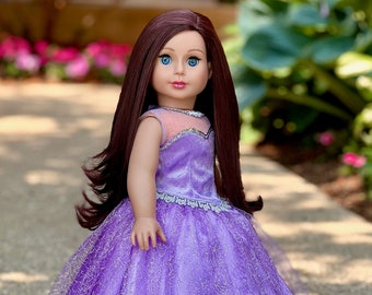 Misty Lilac - 2 Piece Doll Gown - Doll Clothes Fits 18 Inch Dolls