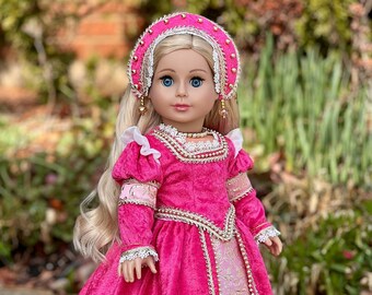 Catherine Howard - OOAK Historical Tudor Style Gown for 18 inch Dolls.