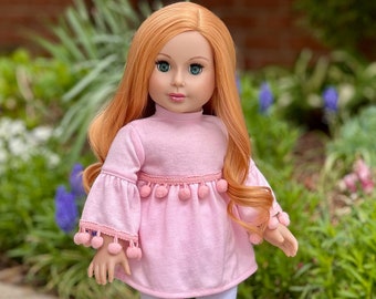 Sweet Pea - Clothes Fits 18 inch Doll - 3 Piece Outfit - Tunic, Leggings and Shoes  (Doll Not Included)