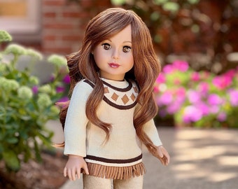 Pocahontas - Doll Clothes for 18 inch Dolls - 3 Piece Doll Outfit - Ivory Tunic, Corduroy Pants and Brown Boots