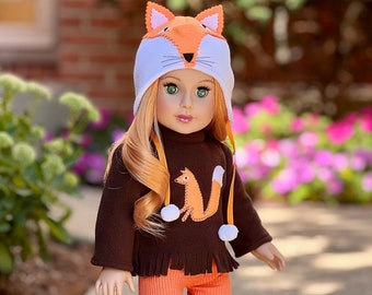 Foxy -  Clothes Fits 18 inch Doll - 4 Piece Doll Outfit - Hat, Blouse, Leggings and Boots