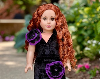Royal Velvet 2 - Red Carpet Evening Gown with Silver Shoes for 18 inch Doll (Doll Not Included)
