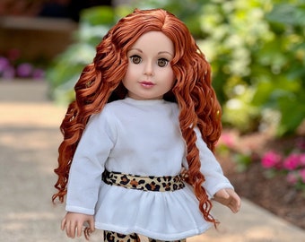 Fashion Safari - Clothes Fits American Girl 18 inch Doll - Ivory Velvet Tunic with Cheetah Leggings and Fringed Boots (Doll Not Included)