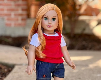 Picnic Time - 18 inch Doll Clothes - 4 Piece Outfit - Shorts, T-shirt, Tank Top and Shoes  (Doll Not Included)