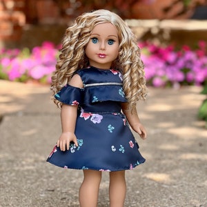 Romantic Moment Dark Blue Dress Clothes Fits 18 Inch Doll Doll Not Included image 1