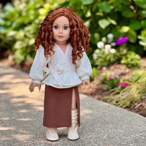 18 Inch Doll Outfit: 3-Piece Blouse, Skirt & Boots