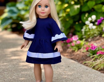 Navy Blue - 18 inch doll dress