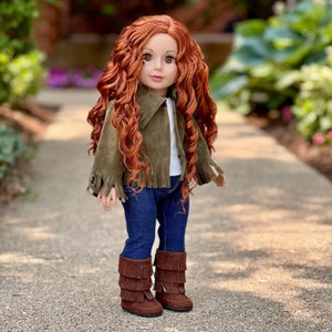Siege Jacket - Doll Clothes for 18 inch Doll - 4 Piece Outfit - Jacket, Tank Top, Skinny Jeans and Boots.